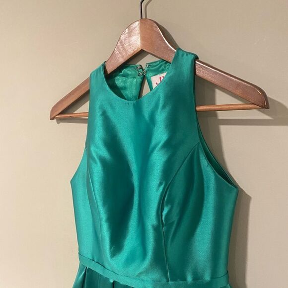 JVN By JOVANI Mini Party Dress Satin Green Size 2 - Picture 2 of 6